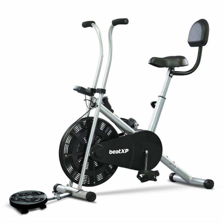 beatXP Air Bike with Back Support & Tummy Twister Fixed Handles