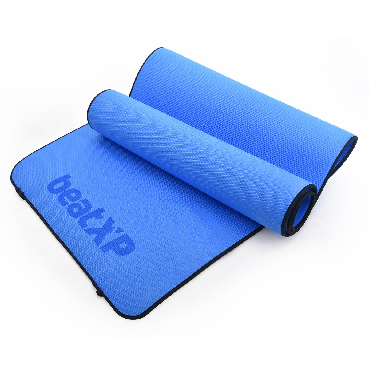 Yoga Mat With Border -Blue