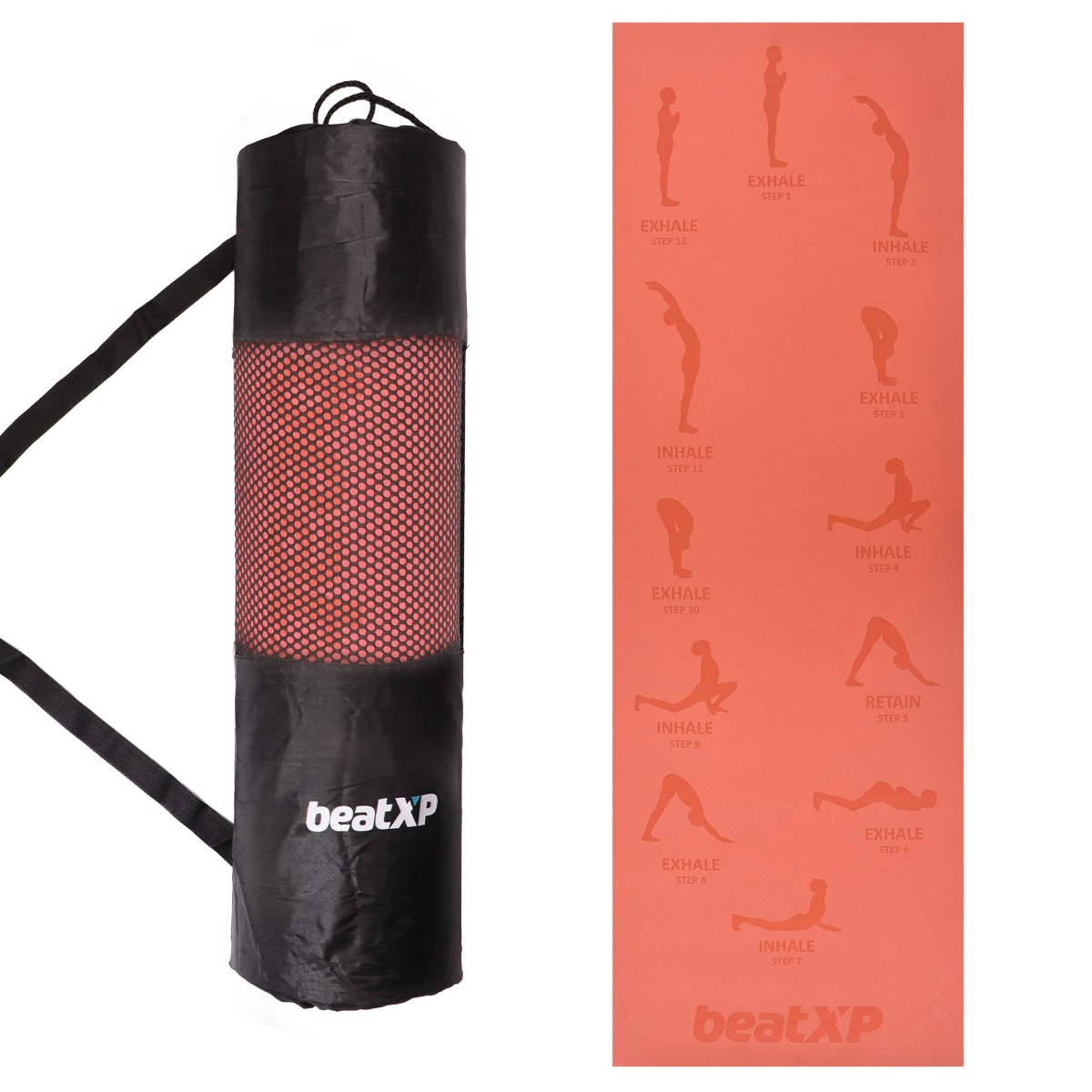 Surya Namaskar Yoga Mat |  Red