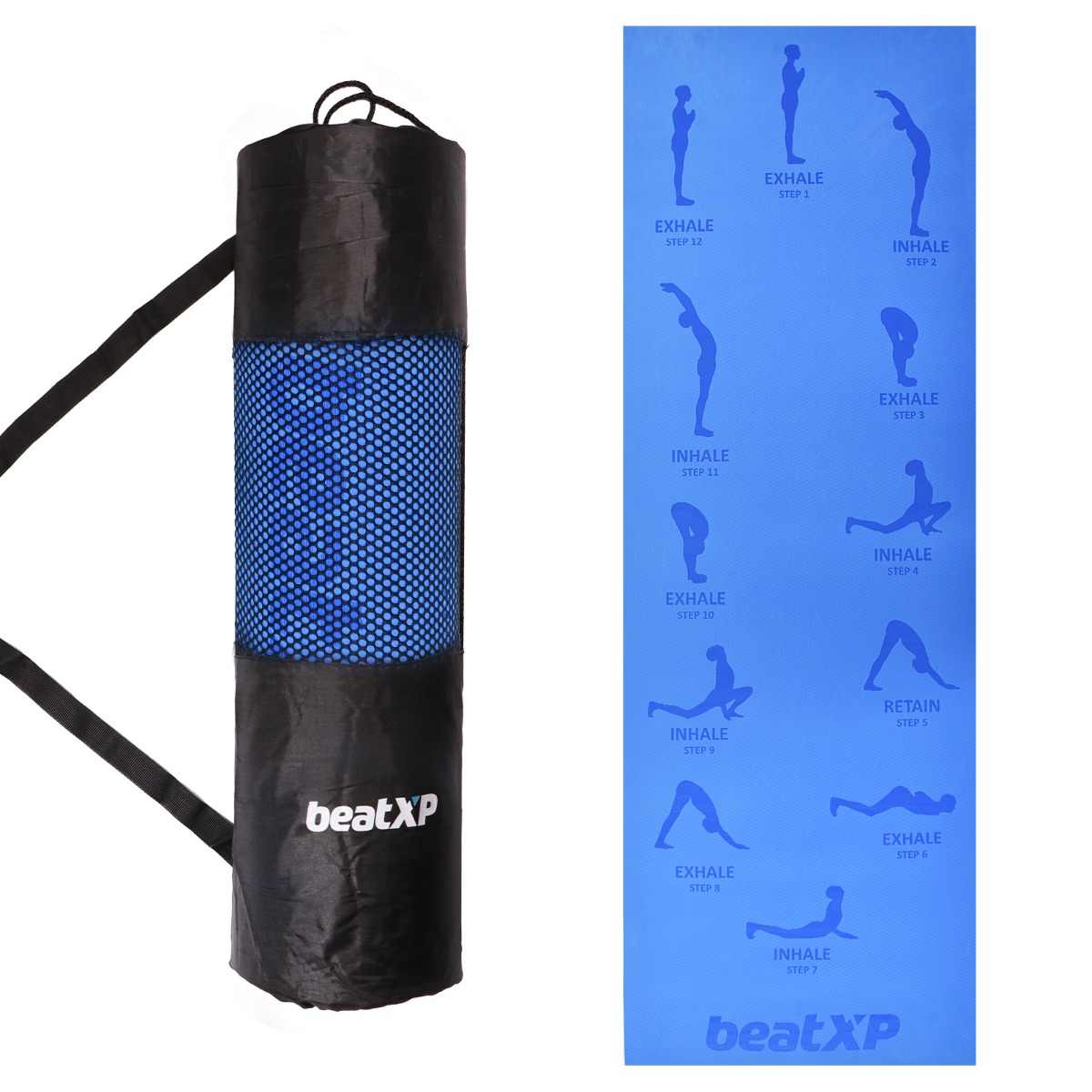 Surya Namaskar Yoga Mat |  Blue