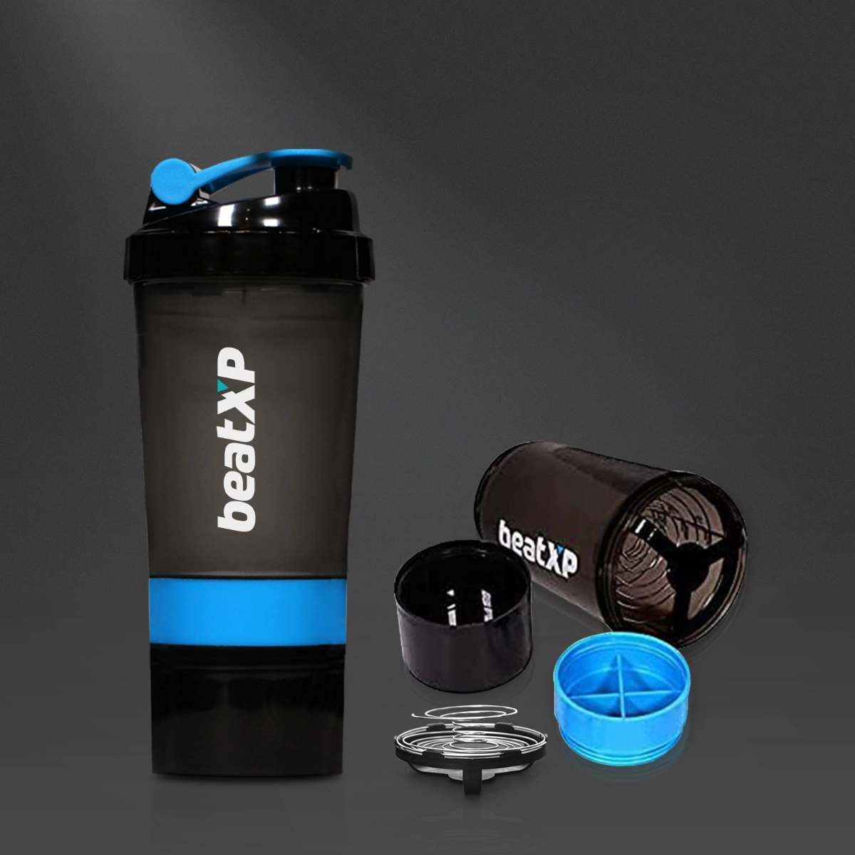 Protein Shaker | Supplement Storage 3 Compartments | 500 ml