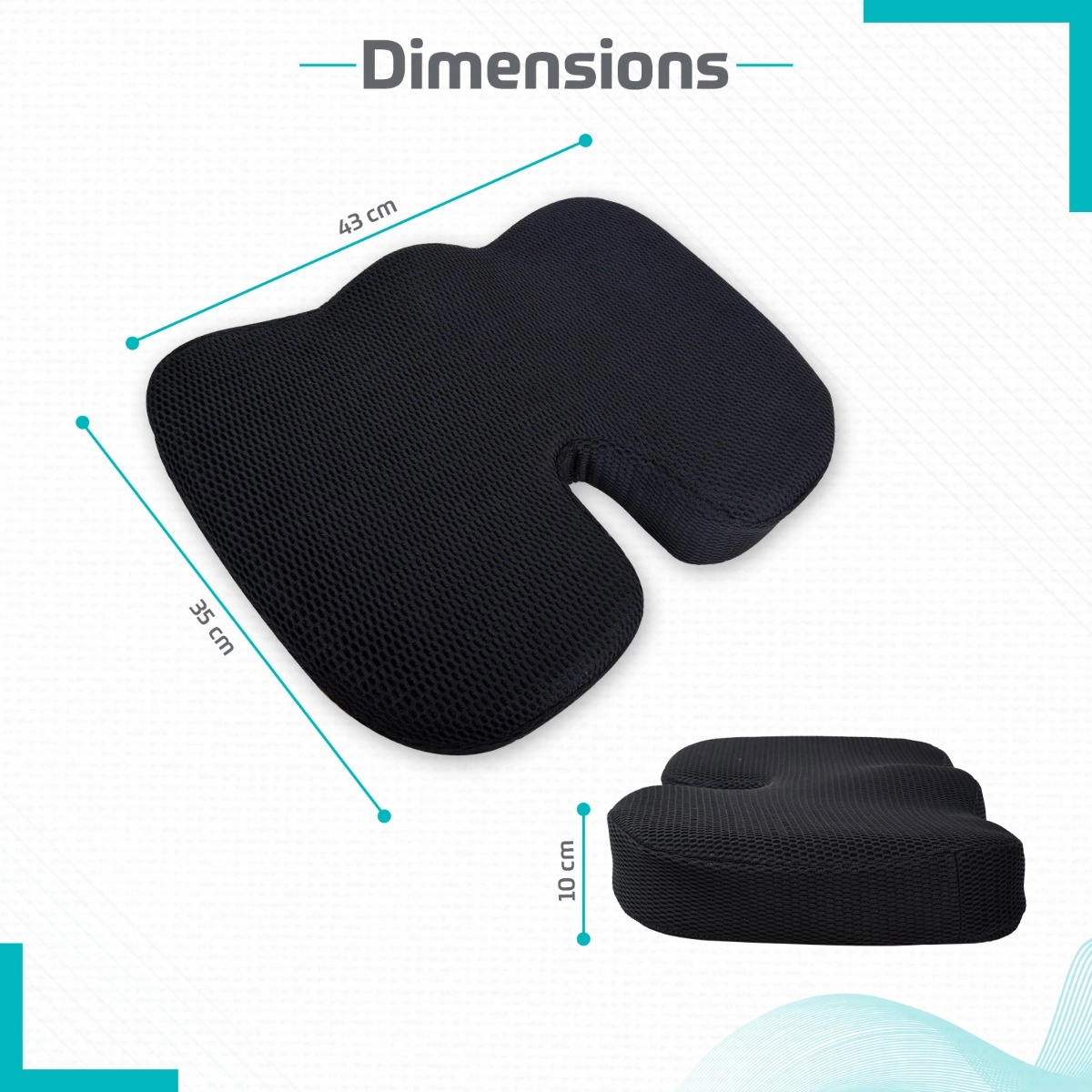 PU Foam U Shape Coccyx Cushion, Size: 35x42x7cm