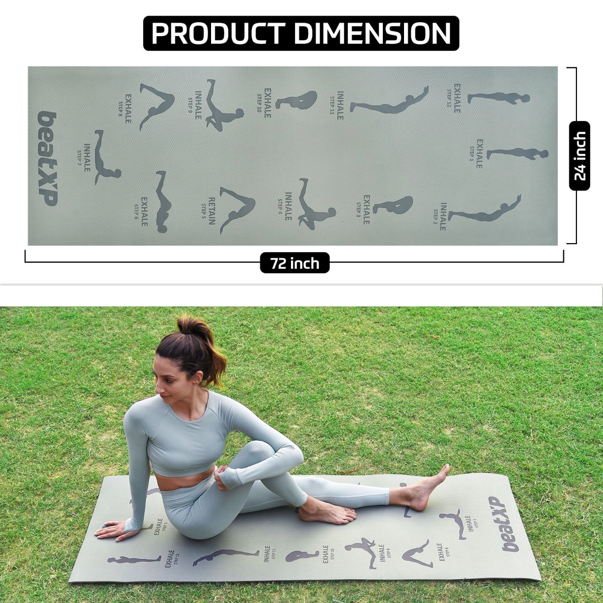 Surya Namaskar Yoga Mat by beatXP6mm Thick